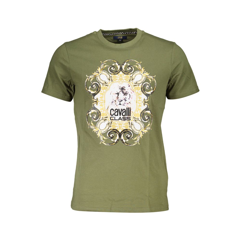 Cavalli Class Green Cotton T-Shirt