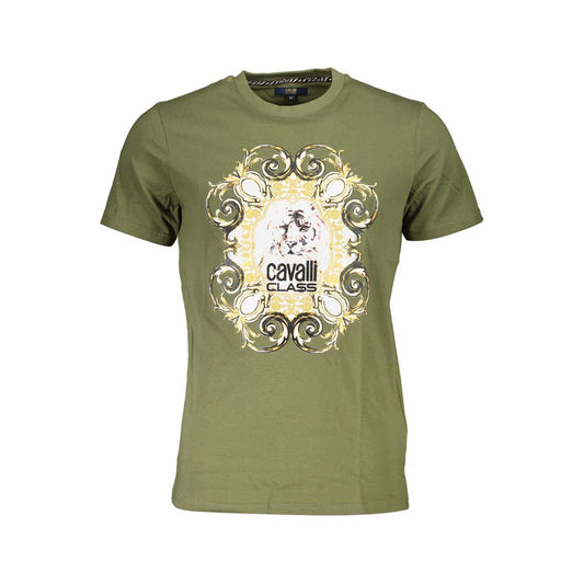 Cavalli Class Green Cotton T-Shirt - PANTERA STORES