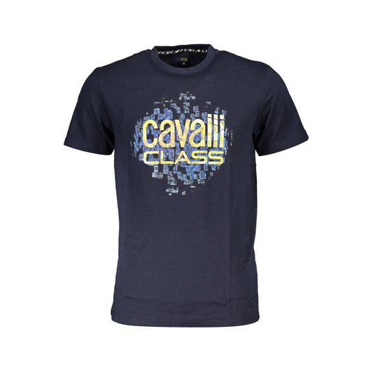 Cavalli Class Blue Cotton T-Shirt - PANTERA STORES