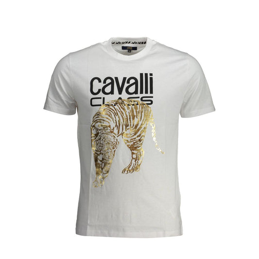 Cavalli Class White Cotton T-Shirt - PANTERA STORES