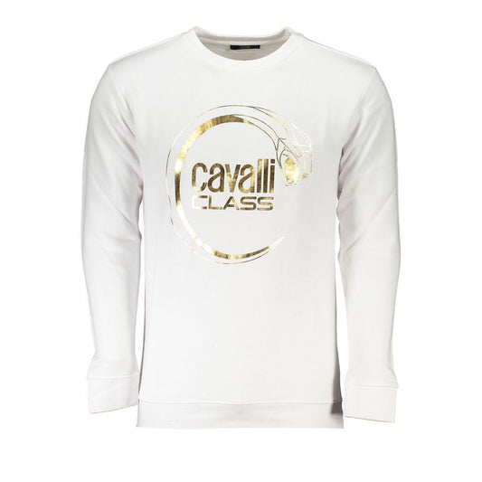 Cavalli Class White Cotton Sweater - PANTERA STORES