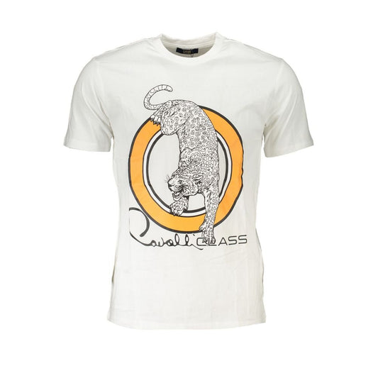 Cavalli Class White Cotton T-Shirt - PANTERA STORES