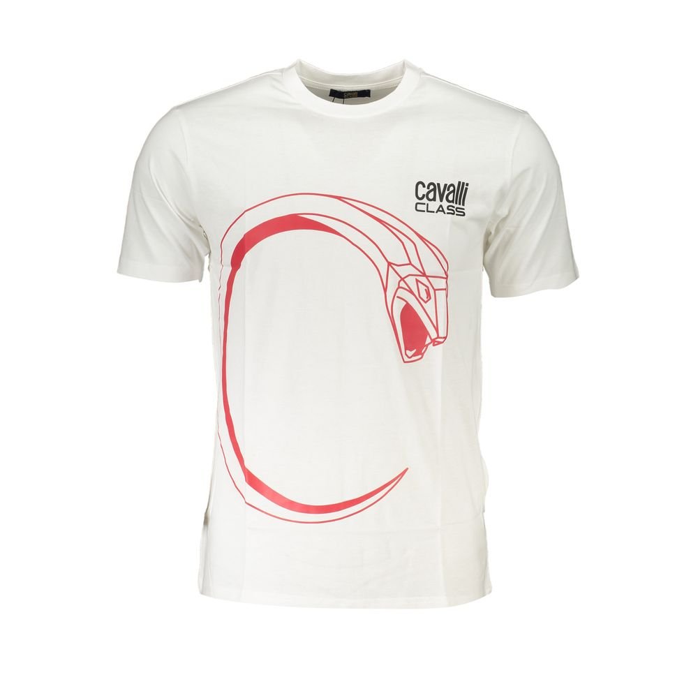 Cavalli Class White Cotton T-Shirt