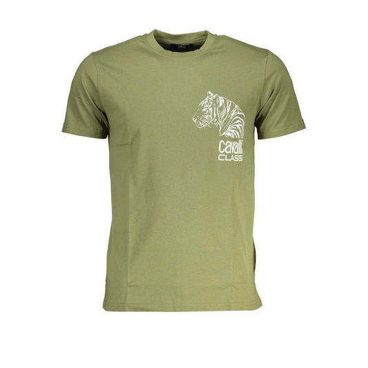 Cavalli Class Green Cotton T-Shirt - PANTERA STORES