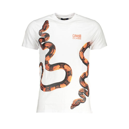 Cavalli Class White Cotton T-Shirt - PANTERA STORES