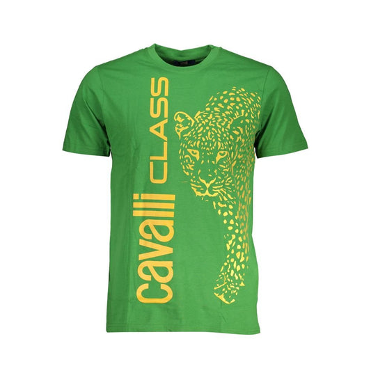 Cavalli Class Green Cotton T-Shirt - PANTERA STORES