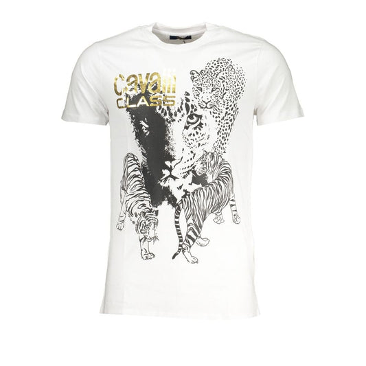 Cavalli Class White Cotton T-Shirt - PANTERA STORES