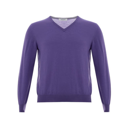 Gran Sasso Elegant Purple Wool Sweater for Discerning Men