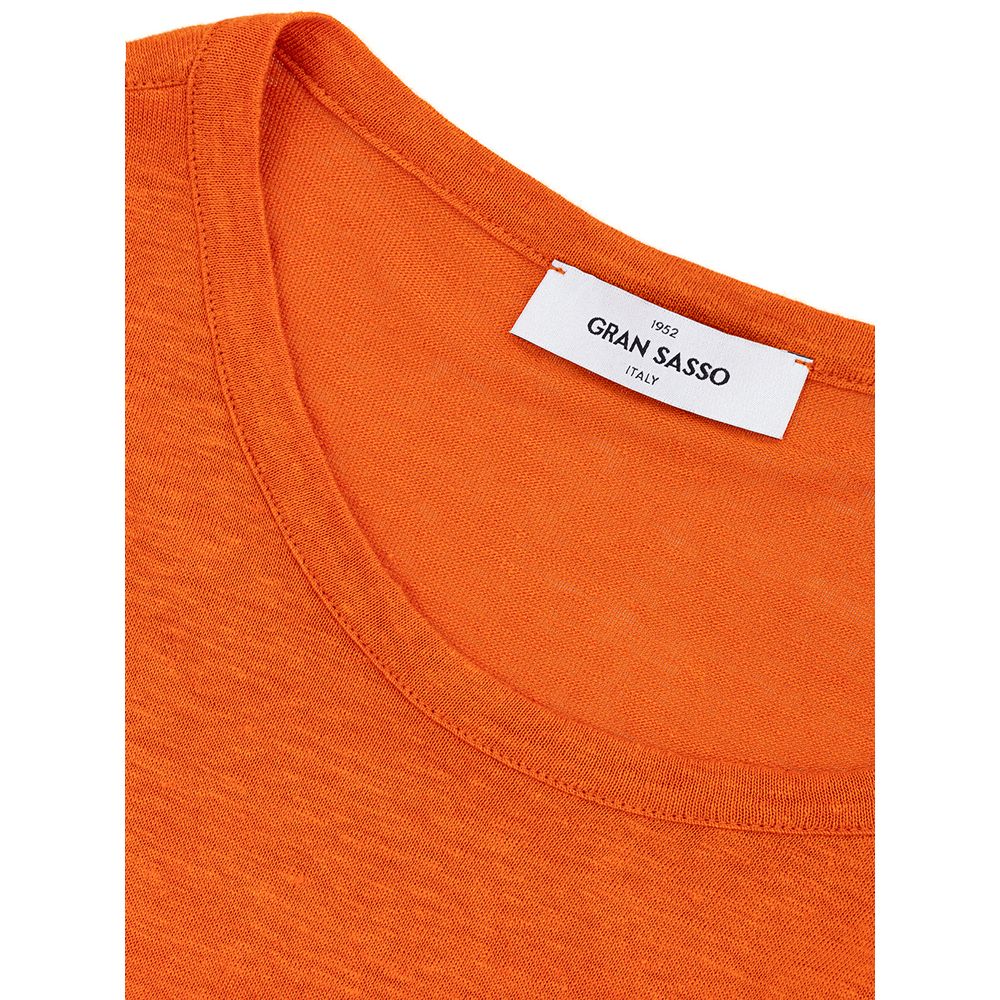 Gran Sasso Elegant Linen T-Shirt in Vibrant Orange