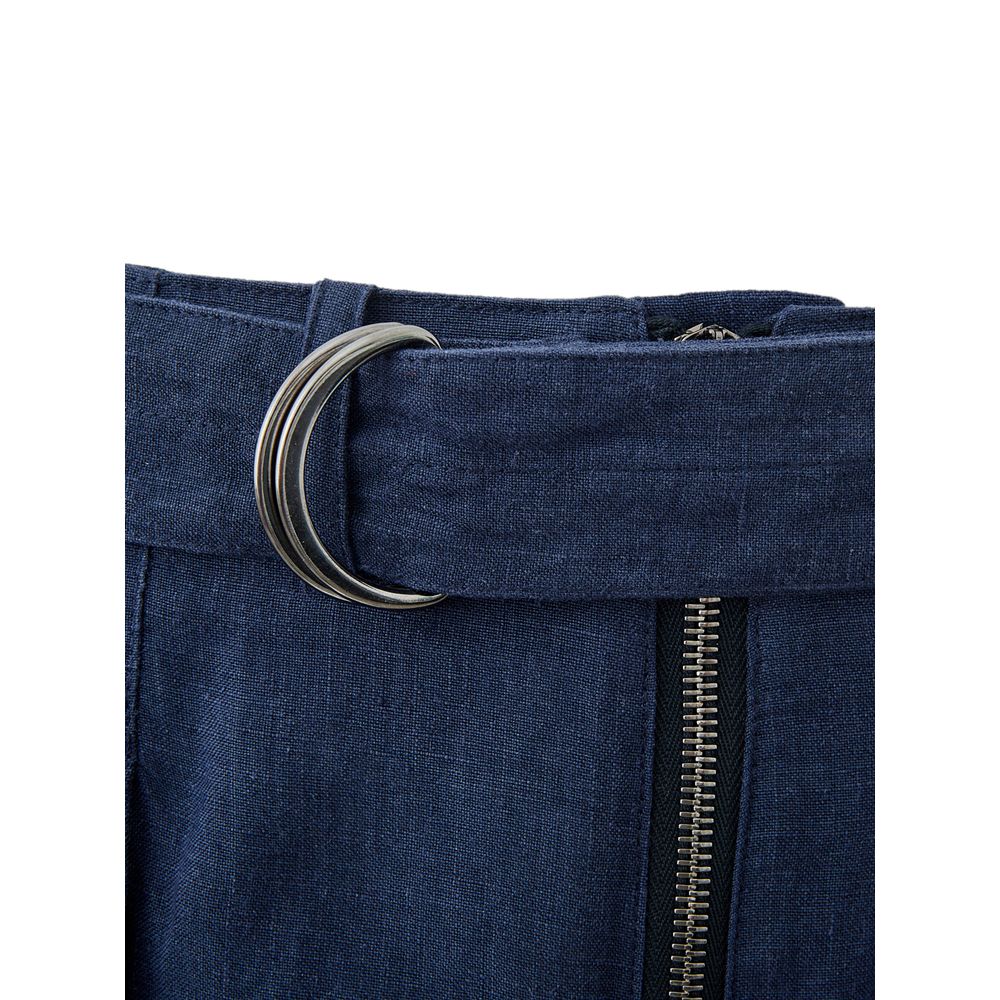 Emporio Armani Elegant Linen Blue Trousers for Men