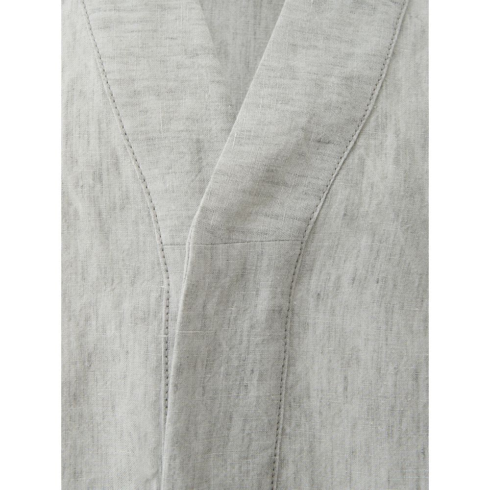 Emporio Armani Elegant Gray Linen Jacket for Men