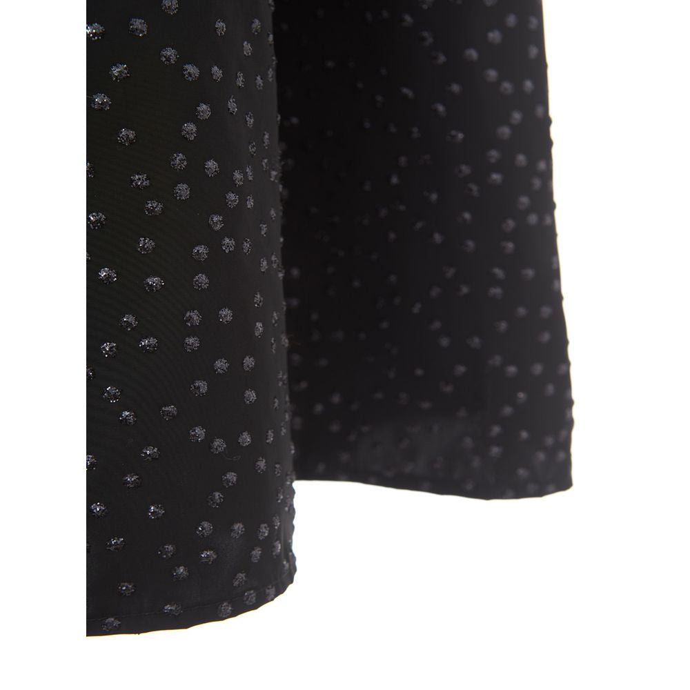 Lardini Elegant Black Polyethylene Midi Skirt