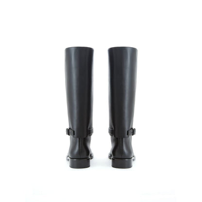 Burberry Elegant Leather Boots in Timeless Black