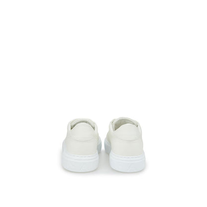 Casadei Sleek White Leather Sneakers