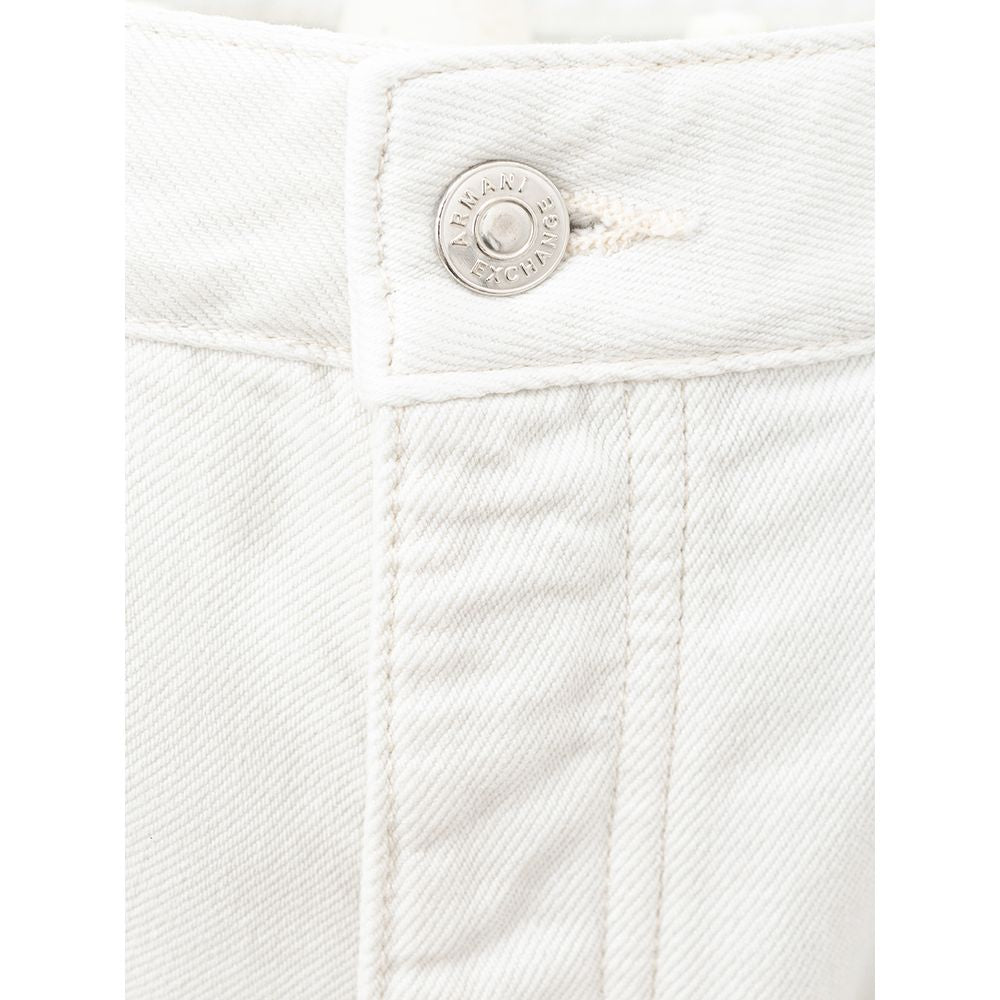 Armani Exchange Elegant White Cotton Trousers