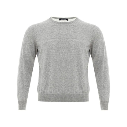 Gran Sasso Elegant Gray Silk-Cotton Sweater