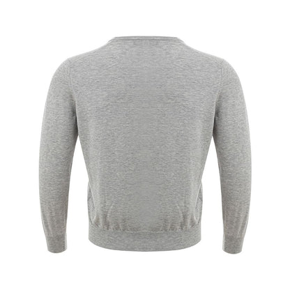 Gran Sasso Elegant Gray Silk-Cotton Sweater