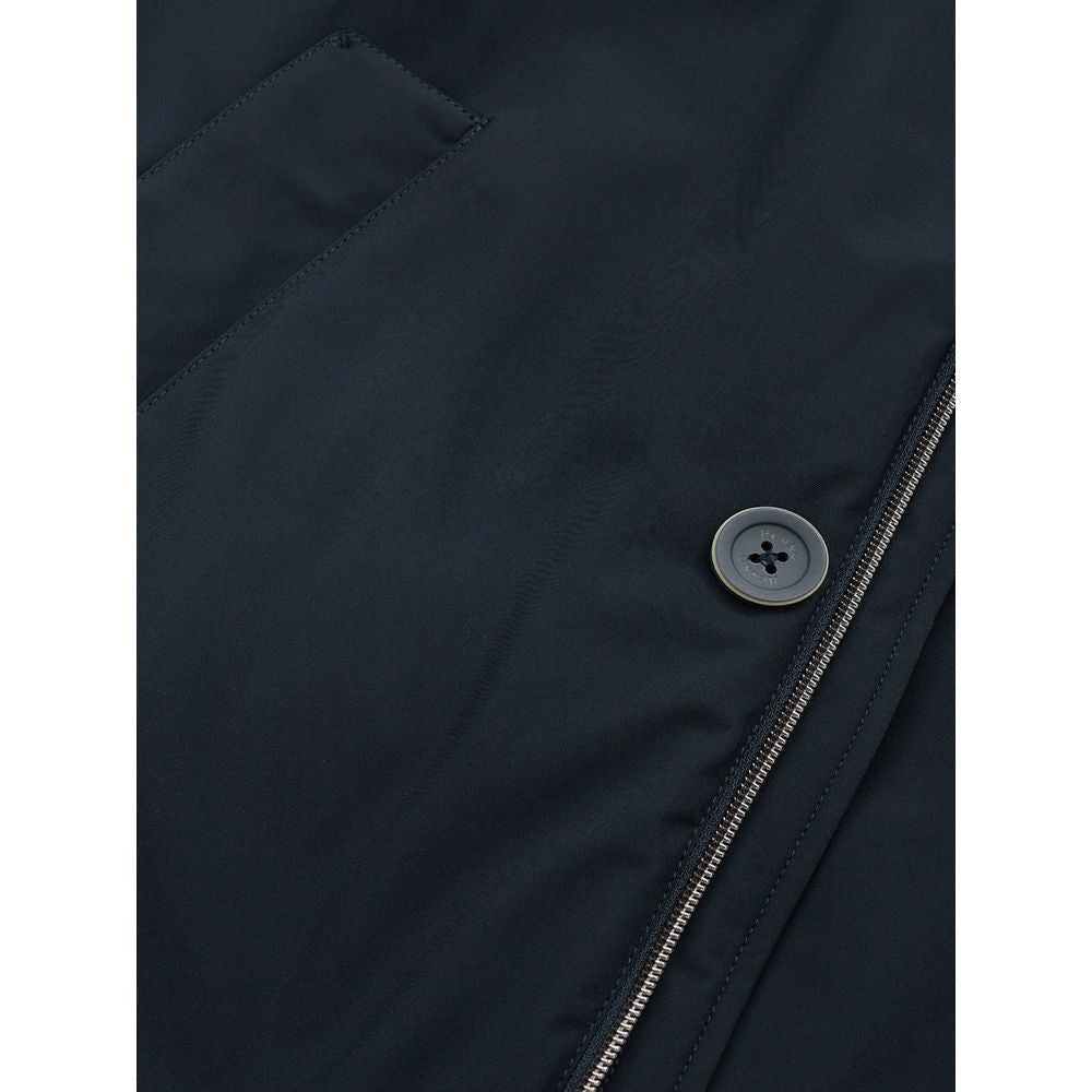 Elegant Blue Polyester Herno Jacket for Men