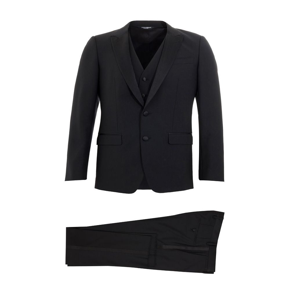 Dolce & Gabbana Elegant Black Wool Men's Suit