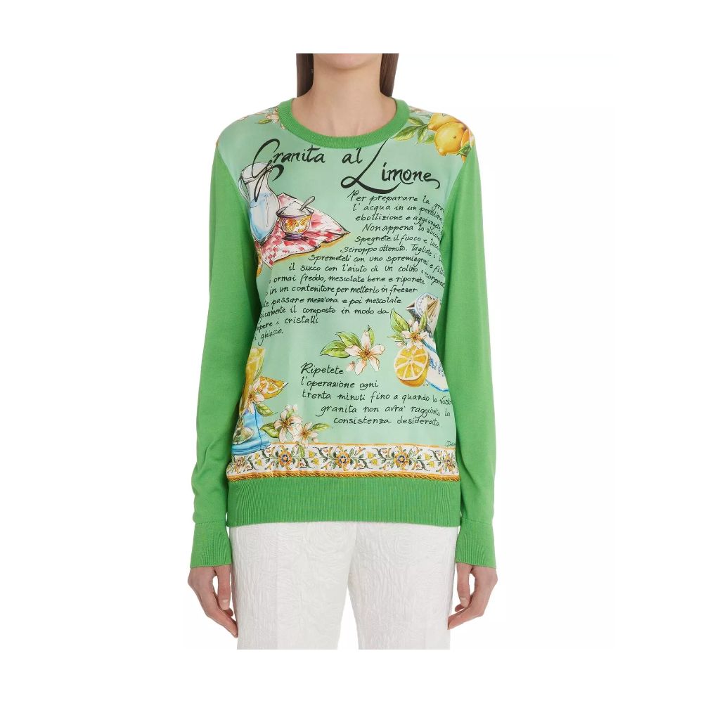 Dolce & Gabbana Green Silk Sweater