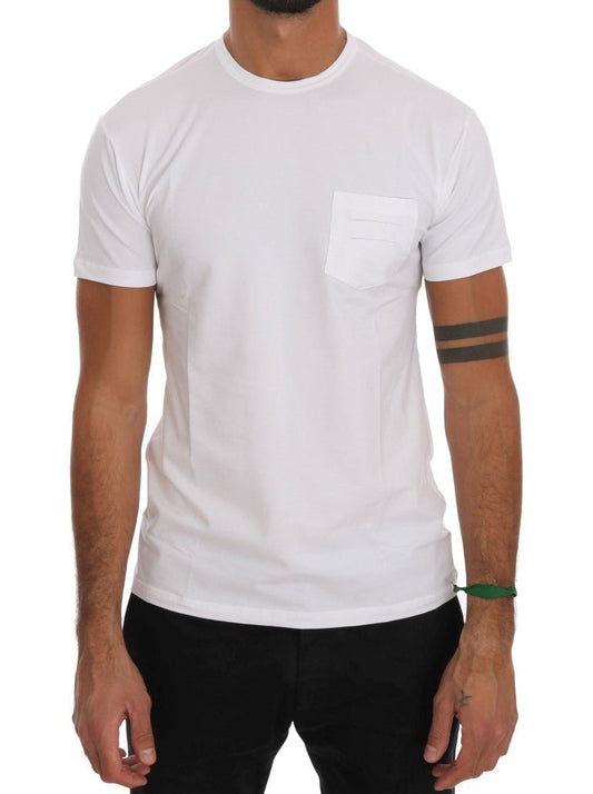 Daniele Alessandrini Elegant White Crew-Neck Cotton T-Shirt