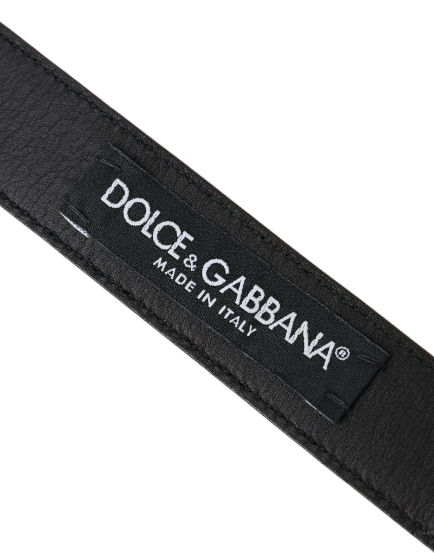 Dolce & Gabbana Brown Leather Silver Metal Buckle Belt Men