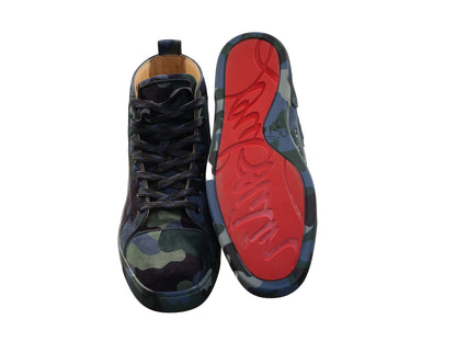 Christian Louboutin Louis Orlato Flat Camouflage High Top Sneakers