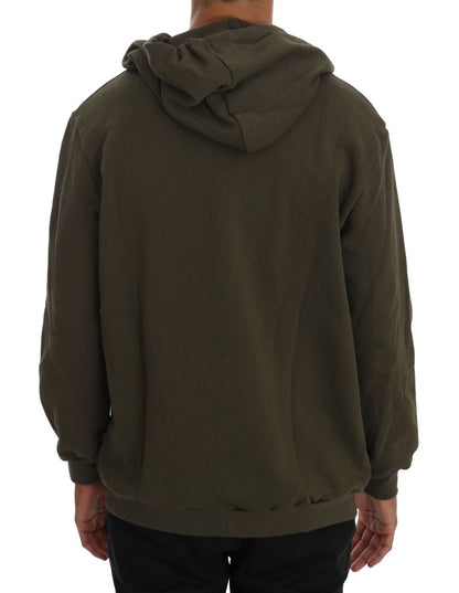 Daniele Alessandrini Elegant Green Full Zip Hooded Sweater