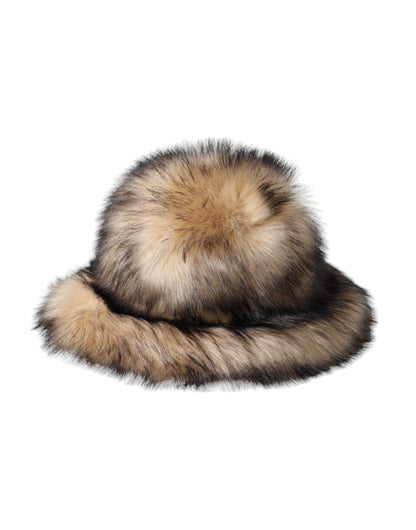 Dolce & Gabbana Brown Faux Fur Modacrylic Fedora Hat