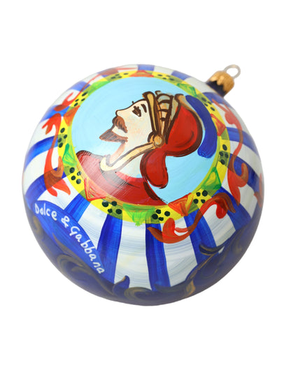 Dolce & Gabbana Multicolor Carretto Print Round Ornament Christmas Ball