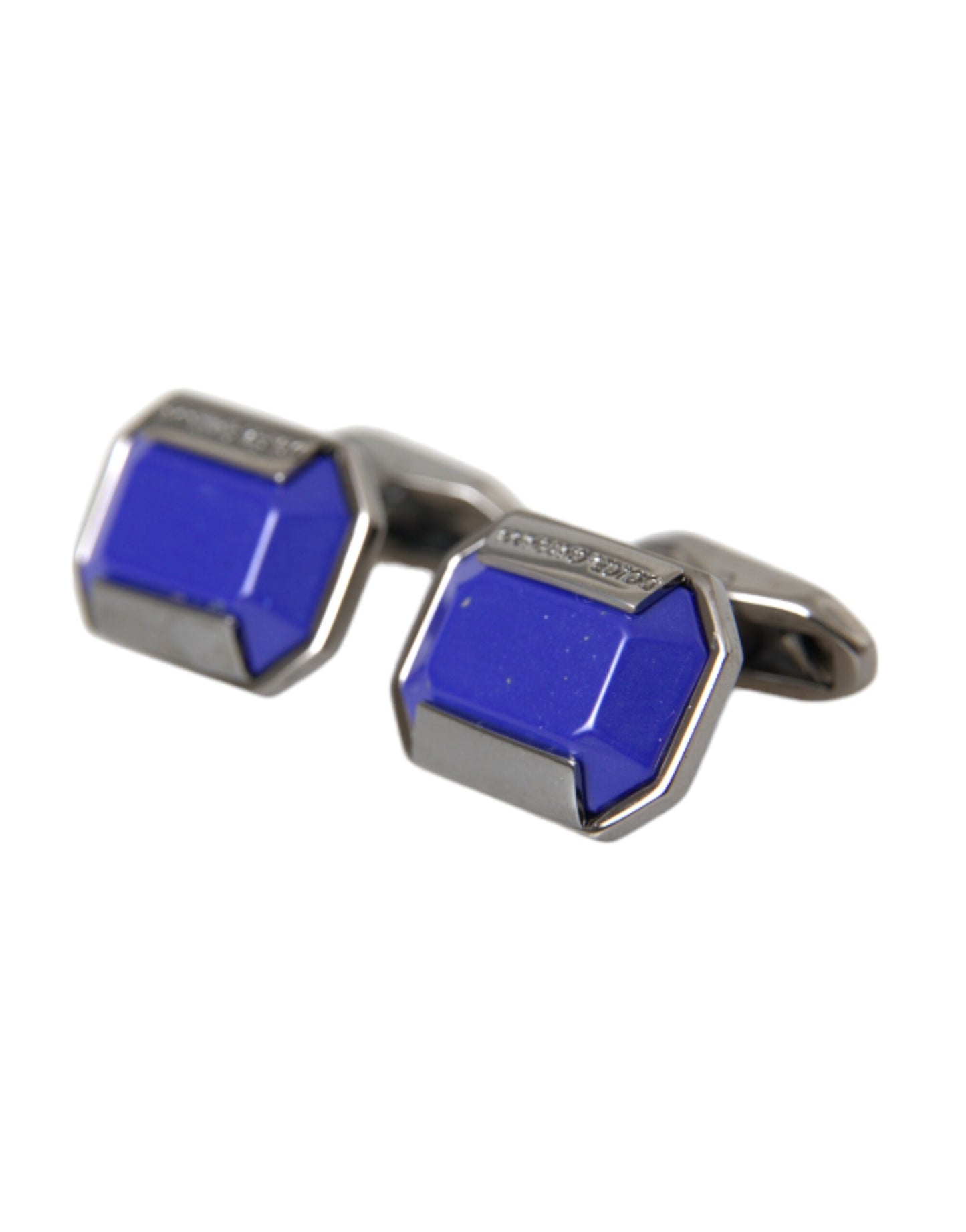 Dolce & Gabbana Silver Plated Brass Pin Crystal Cufflinks