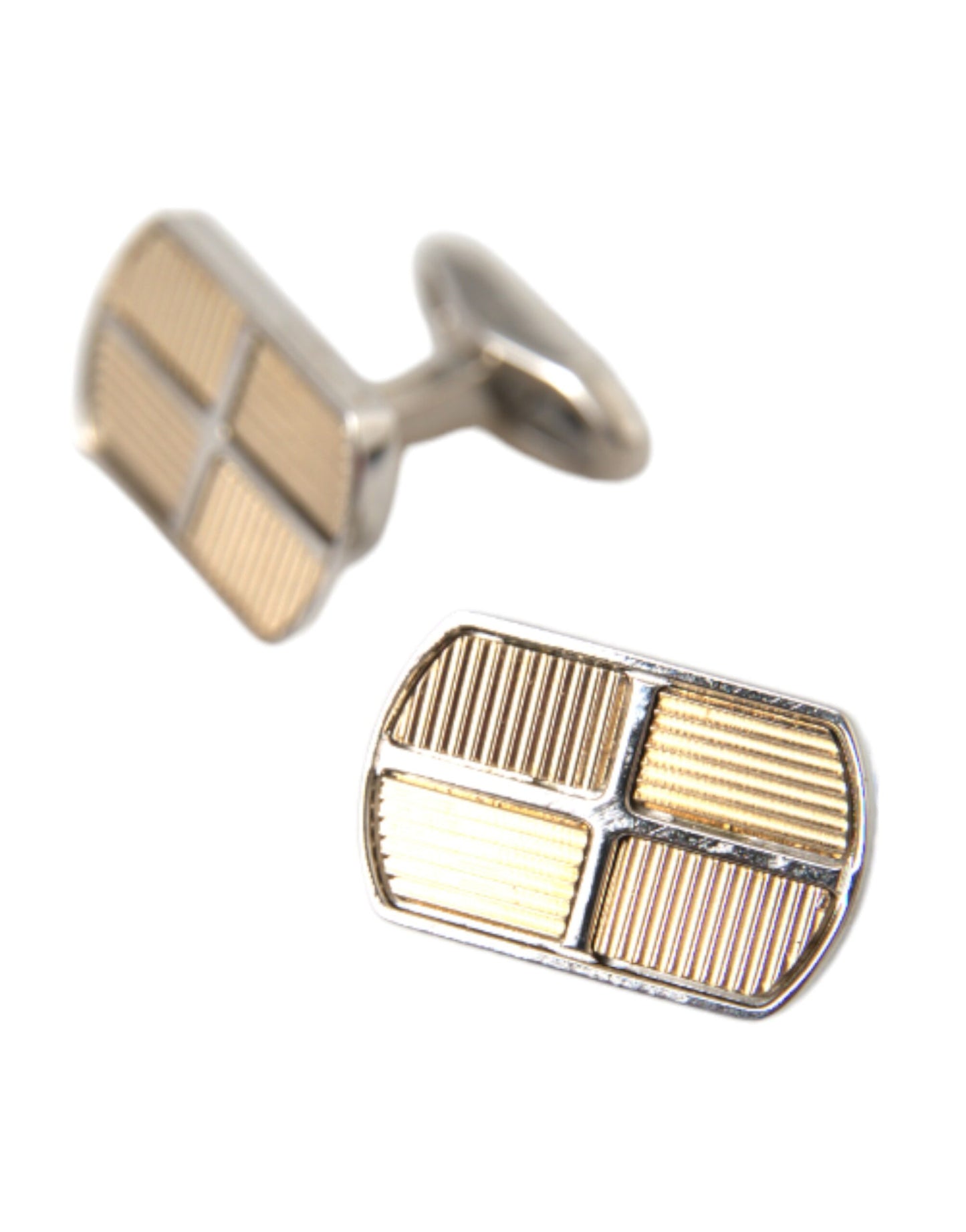 Dolce & Gabbana Silver Gold Plated Metal Brass Pin Cufflinks