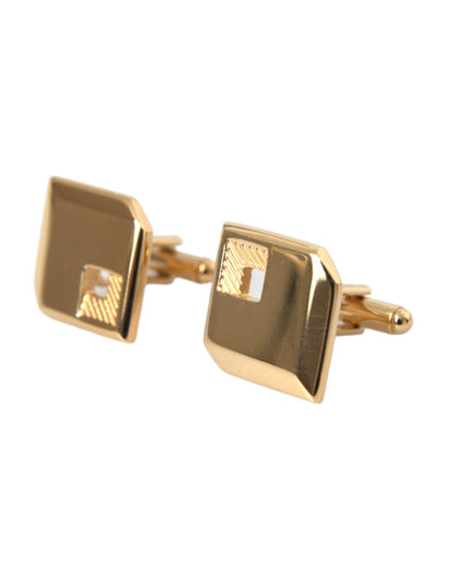 Dolce & Gabbana Gold Plated Metal Brass Square Pin Cufflinks