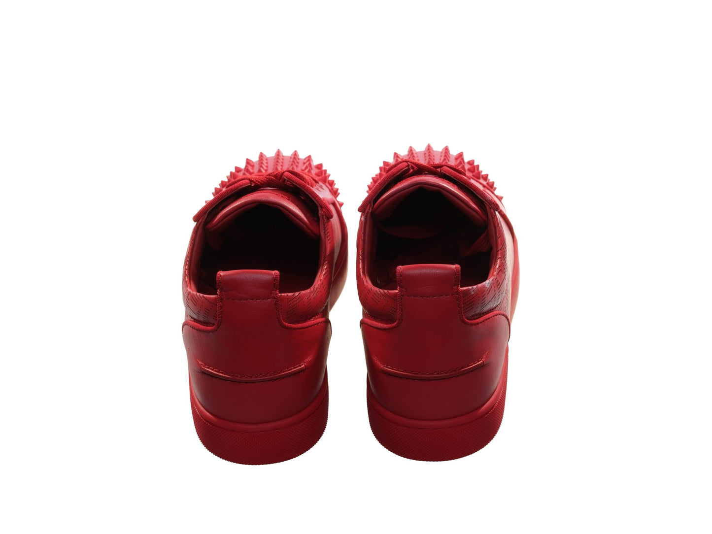 Christian Louboutin Louis Junior Spikes Orlato Red Leather Sneakers