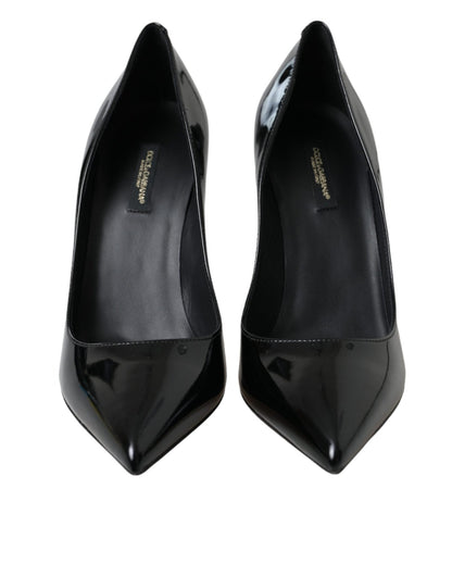 Dolce & Gabbana Black Patent Leather Bellucci Pumps Heels Shoes