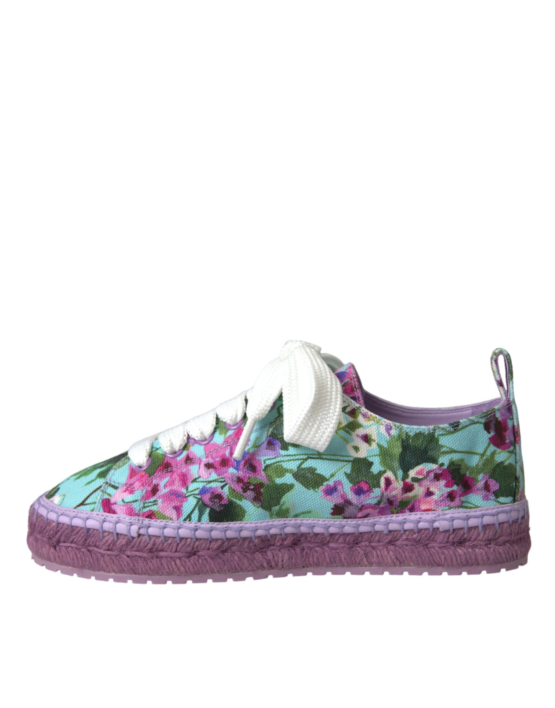 Dolce & Gabbana Multicolor Canvas Floral Espadrilles Sneakers Shoes