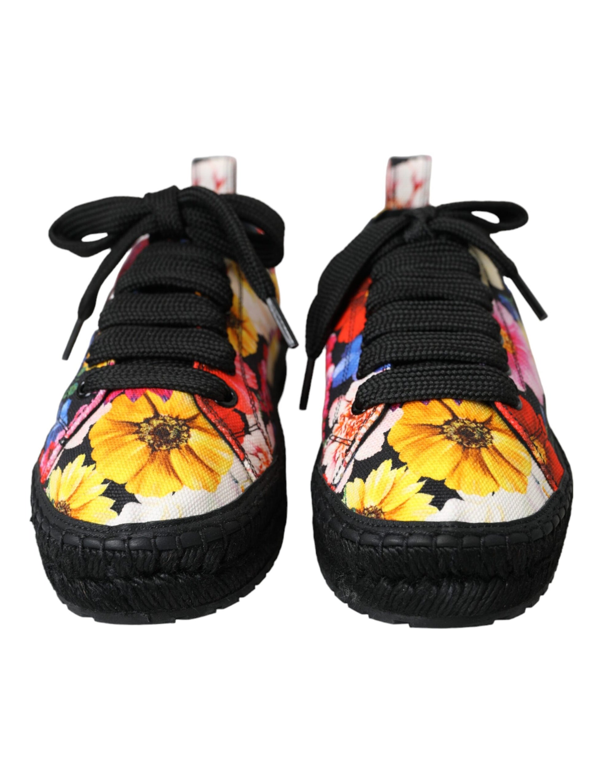 Dolce & Gabbana Multicolor Canvas Floral Espadrilles Sneakers Shoes