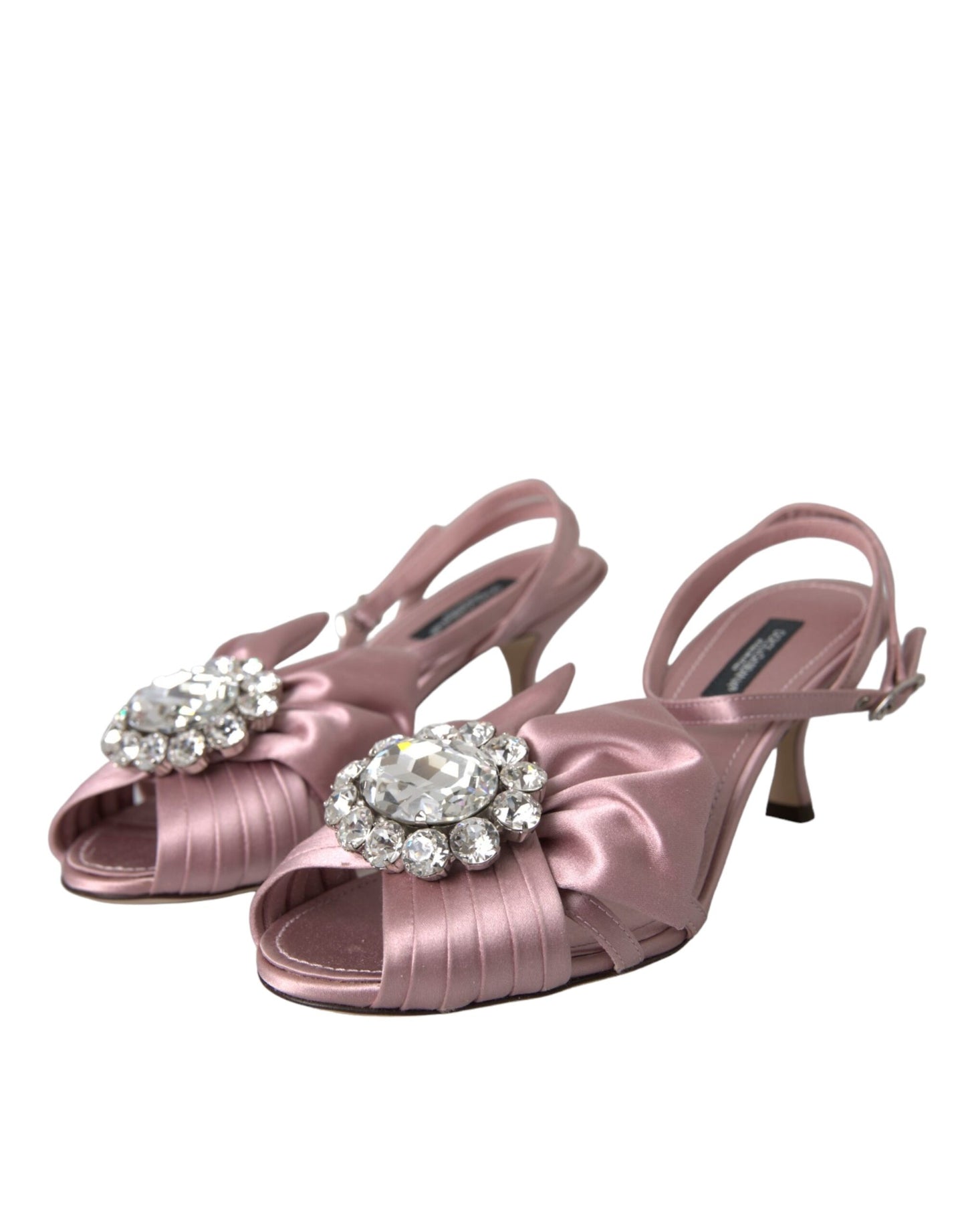 Dolce & Gabbana Pink Keira Crystal Heels Sandals Shoes