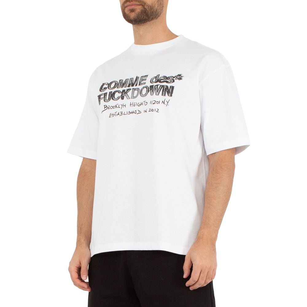 Comme Des Fuckdown White Cotton T-Shirt