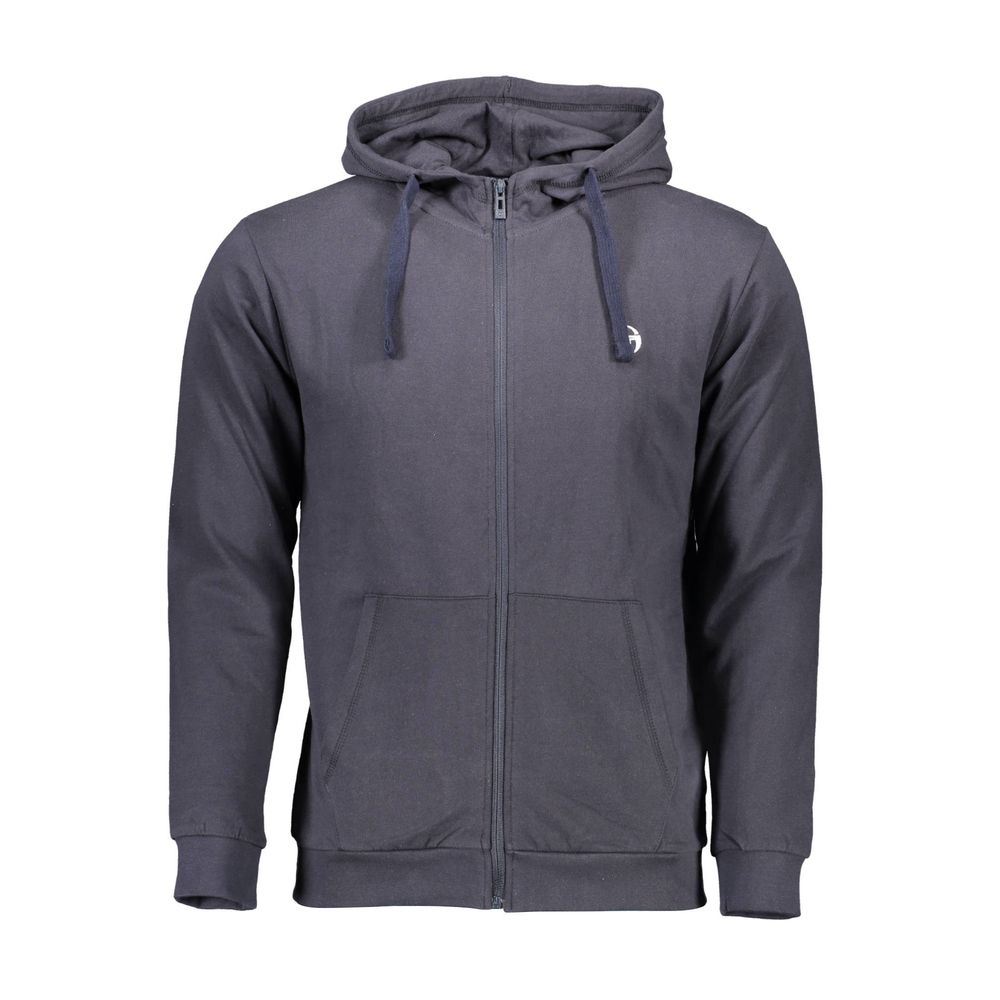 Sergio Tacchini Blue Hooded Zip-Up Cotton Sweater