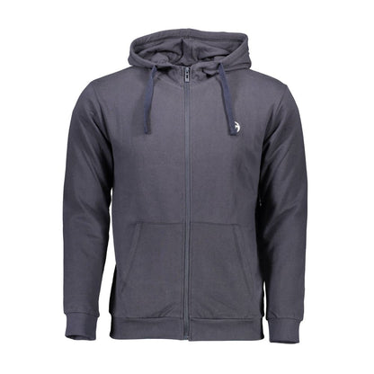 Sergio Tacchini Blue Hooded Zip-Up Cotton Sweater