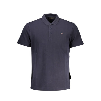 Napapijri Chic Blue Cotton Polo With Emblematic Detail