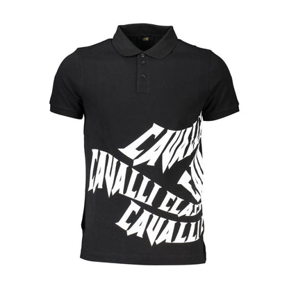 Cavalli Class Elegant Short-Sleeved Black Polo