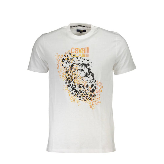 Cavalli Class White Cotton T-Shirt - PANTERA STORES