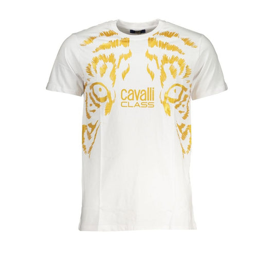 Cavalli Class White Cotton T-Shirt - PANTERA STORES