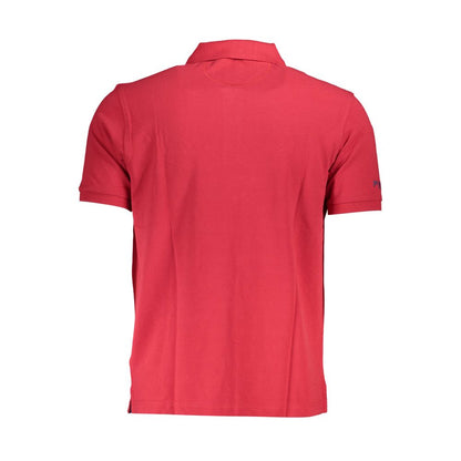 La Martina Red Cotton Men Polo Shirt