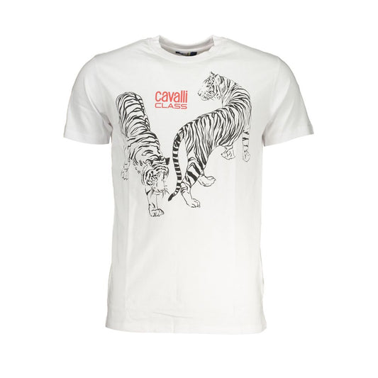 Cavalli Class White Cotton T-Shirt - PANTERA STORES