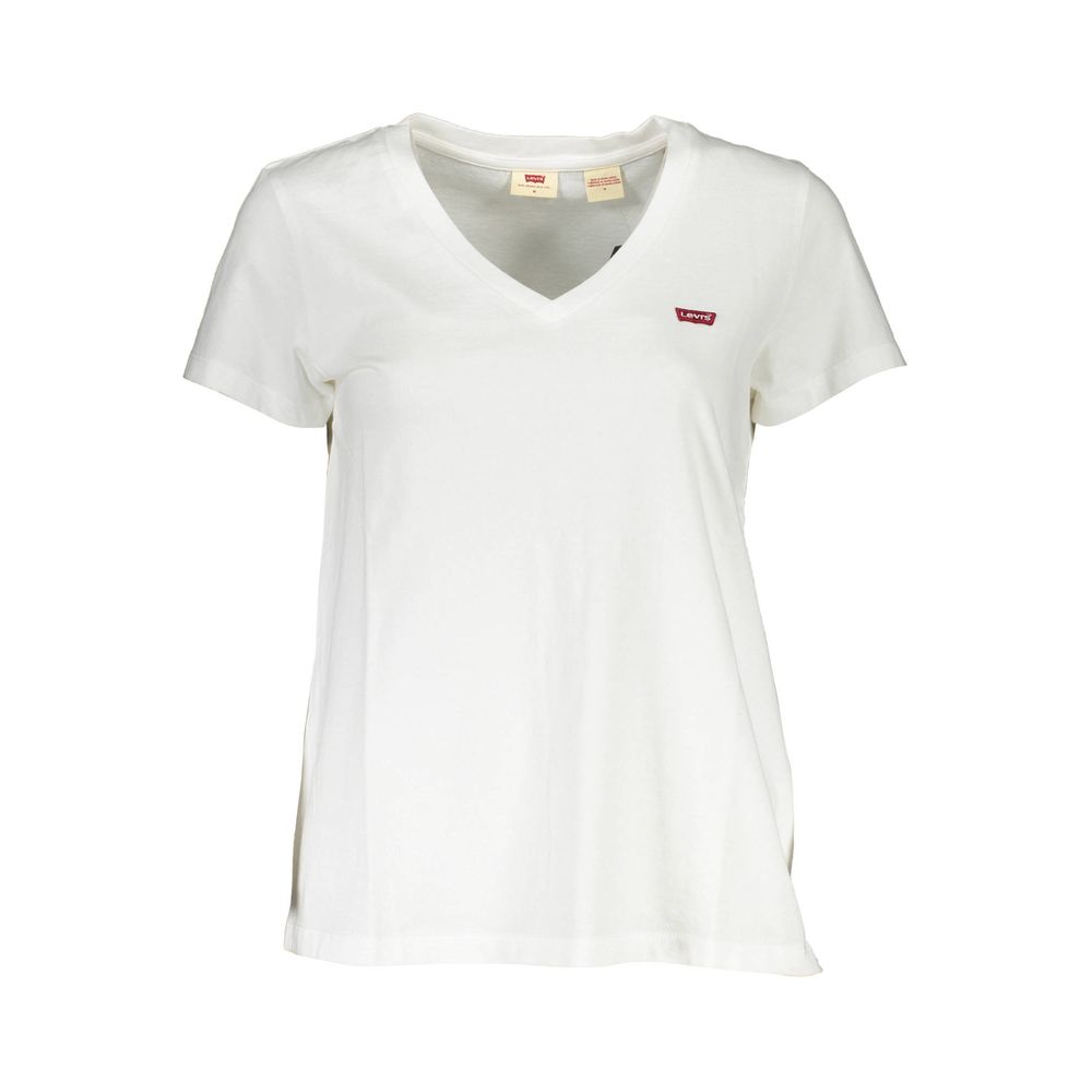 Levi's Chic White V-Neck Logo Tee