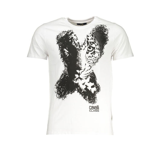 Cavalli Class White Cotton T-Shirt - PANTERA STORES