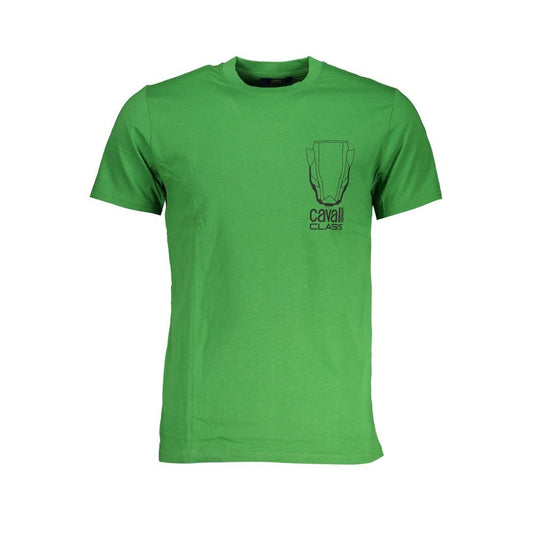 Cavalli Class Green Cotton T-Shirt - PANTERA STORES